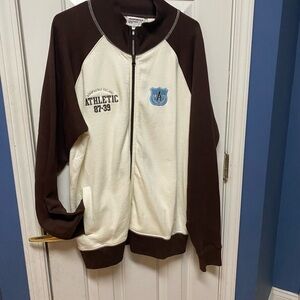 Men's Size Large Aeropostale Long Sleeve Zip Up Athletic Jacket Pockets Logo.